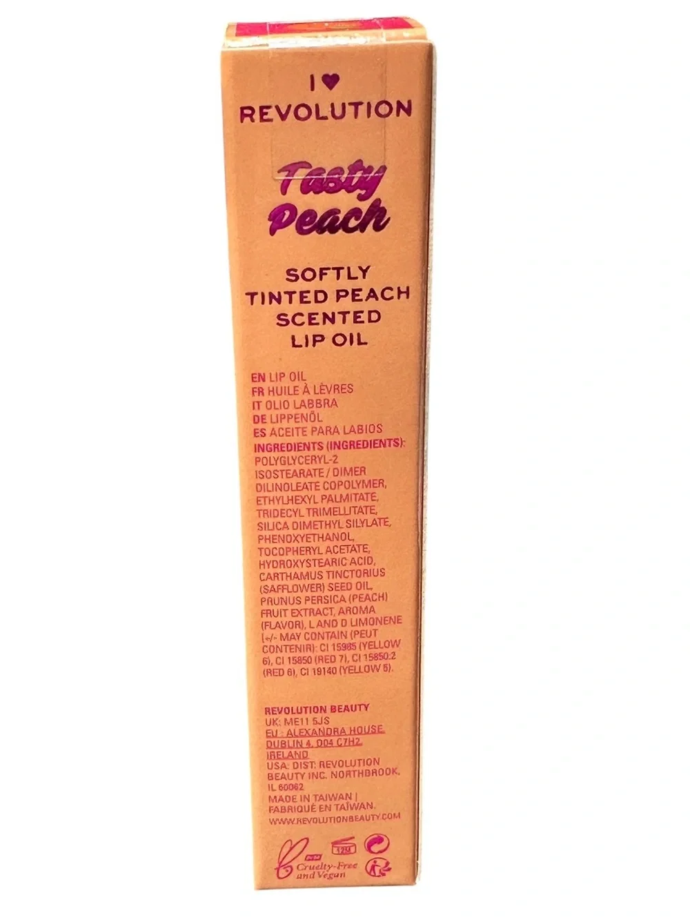 I Heart Revolution Tasty Peach Lip Oil - Peachy Keen NWT